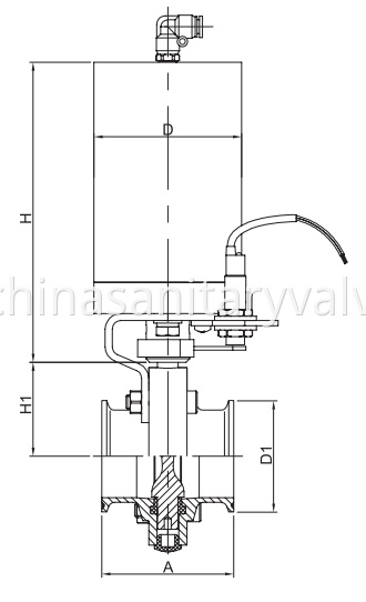 Hygienic Pneumatic Butterfly Valves Clamped 3A SMS ISO IDF